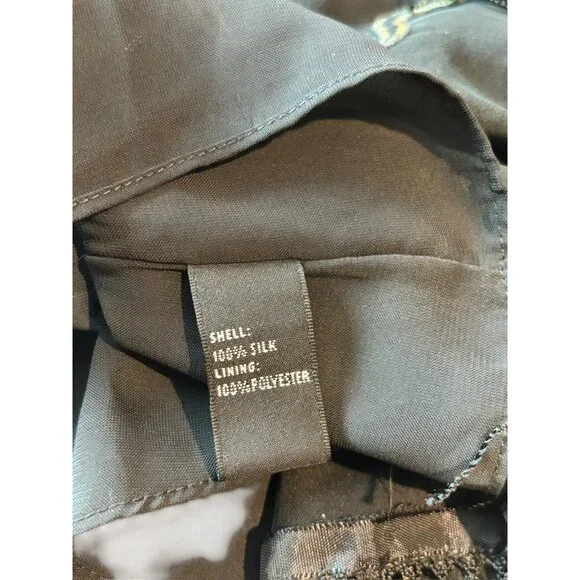 Josephine Chaus Women's Black Floral Embroidery With a  Crocheted Fringe Hem Top - Picture 8 of 8